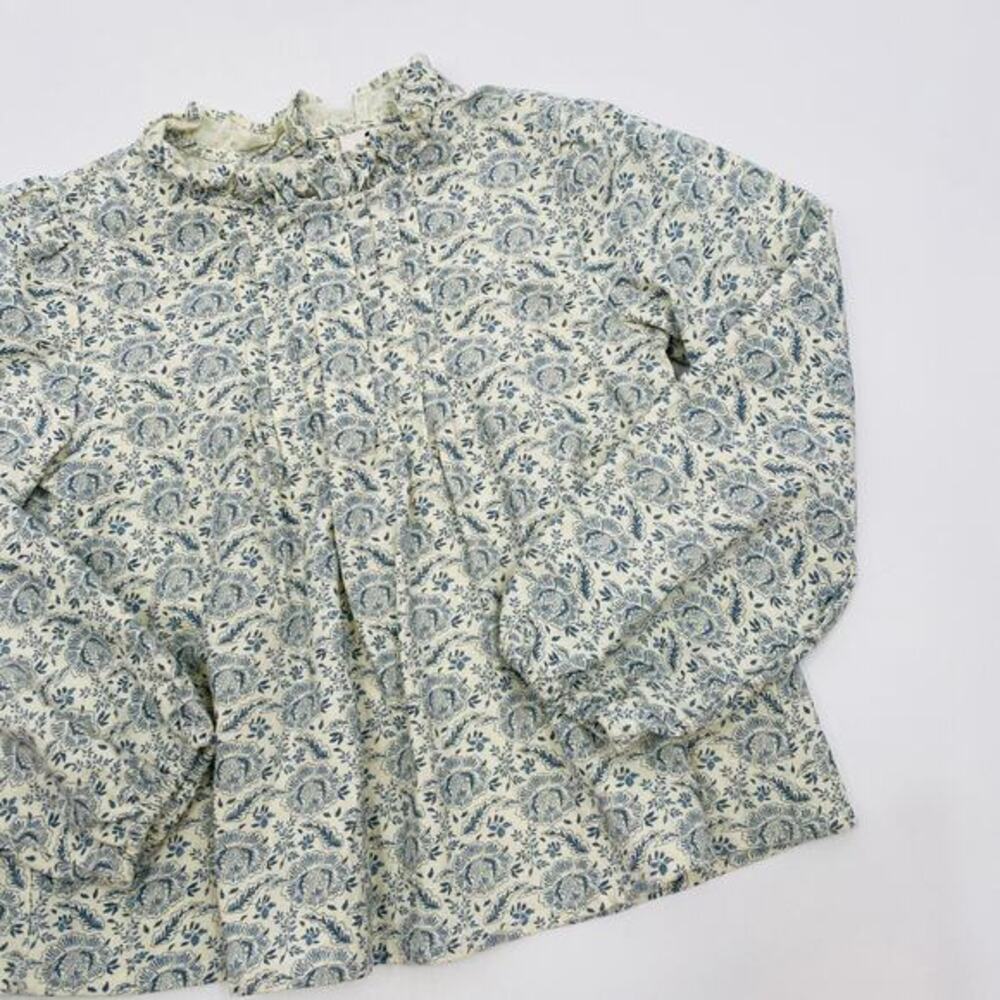 Cyrillus blue floral girls long‎ sleeve top